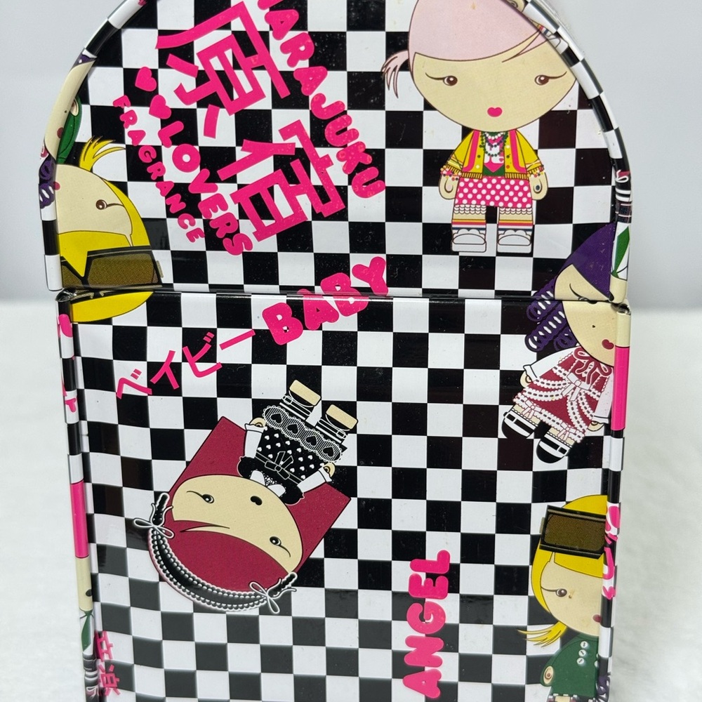 Gwen Stefani Harajuku Girls Limited Edition Checkered Lunch Box Make-up Tin New - Picture 7 of 15
